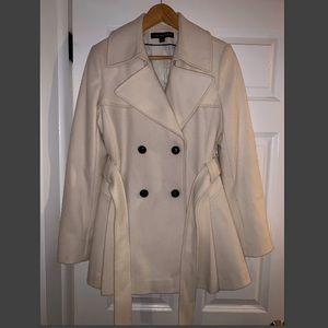 Via Spiga Light Cream Wool Coat